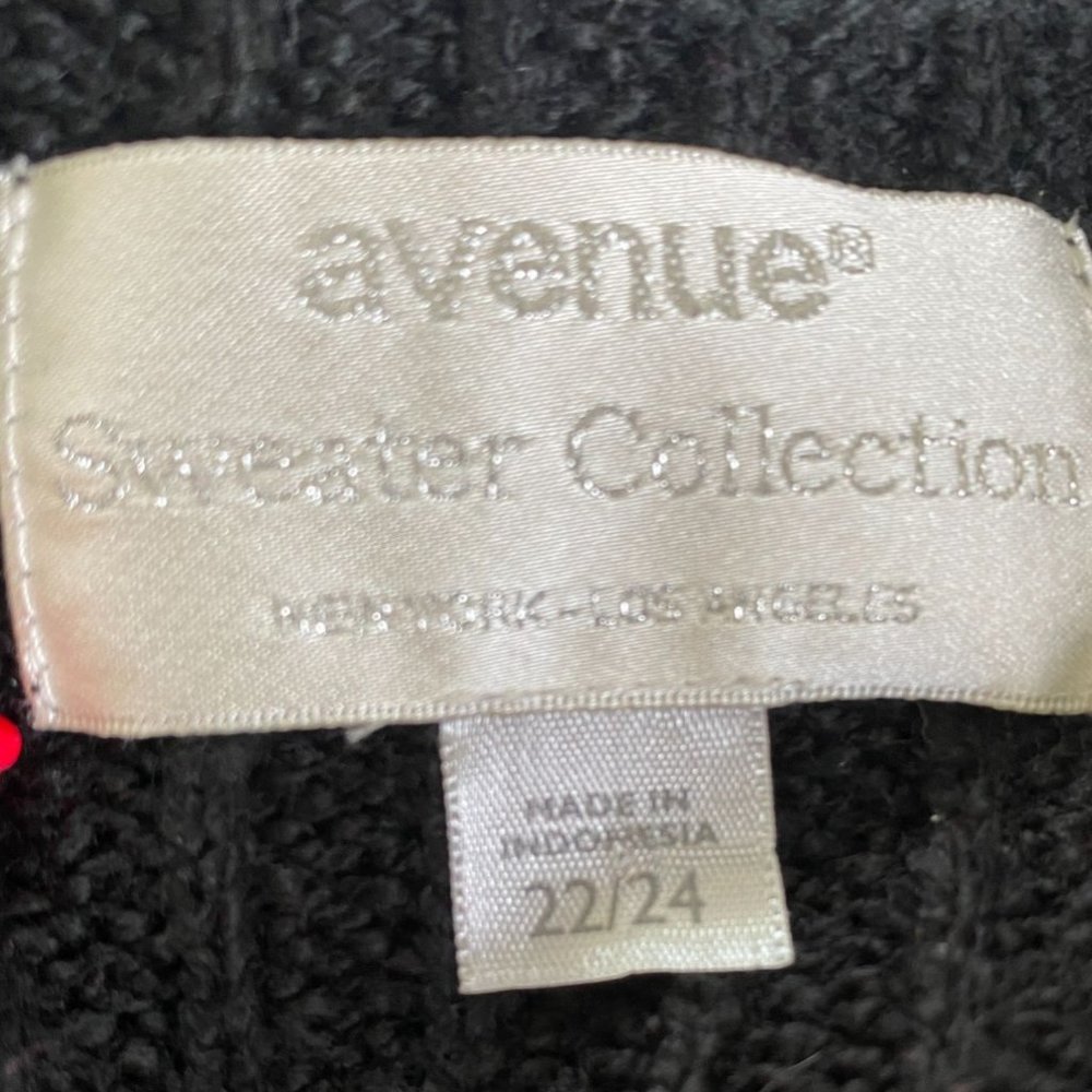 Avenue Sweater Collection Women’s 22/24 Black Ribbed V-Neck Tunic Sweater Office - Picture 4 of 10